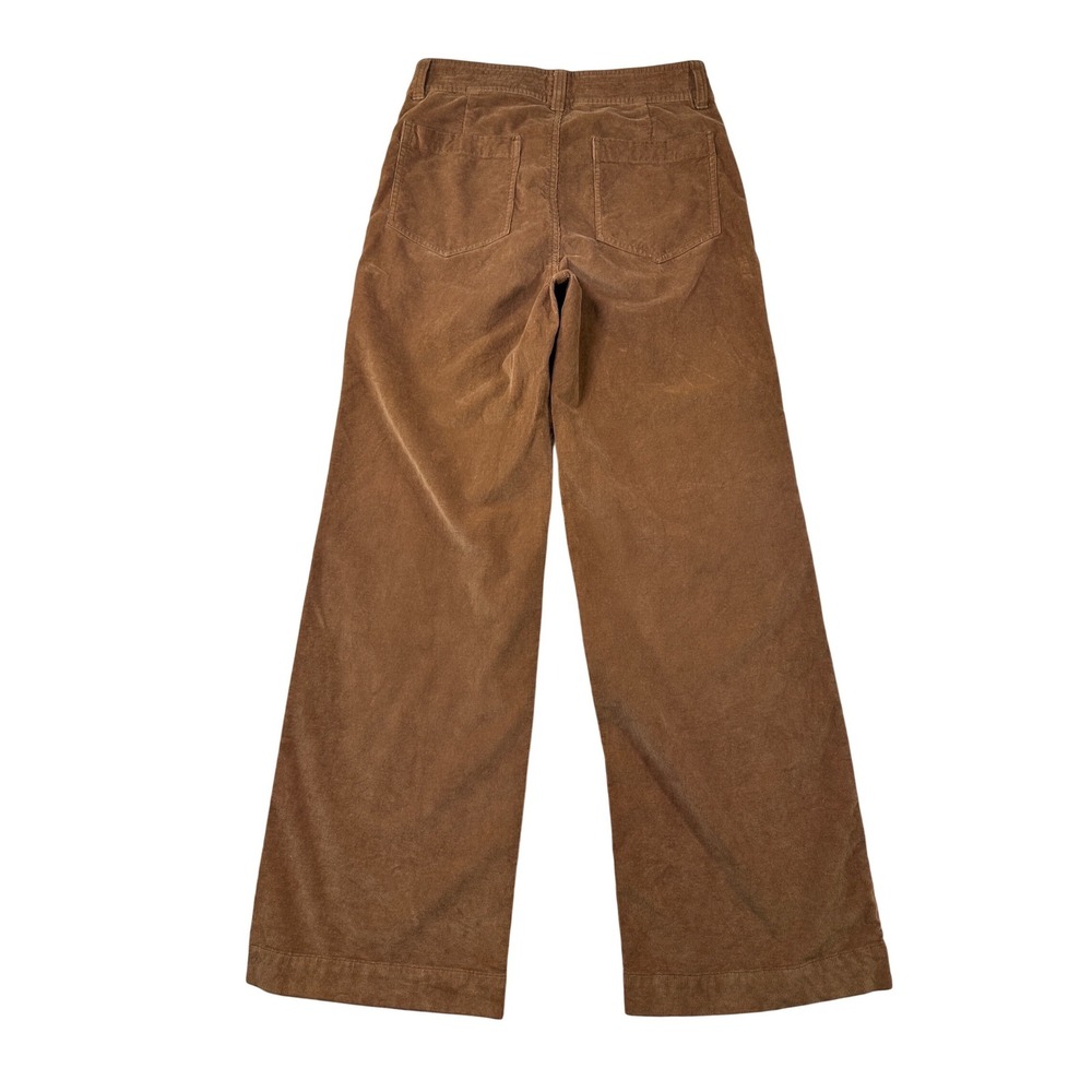 Faherty Womens Wide Leg Corduroy Pants Oak Brown High Rise Size 29 - Picture 3 of 9